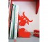 Large red bookends for a funny decoration in child's room