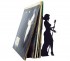 Decorative metal bookend Jazz Singer to hold vinyl records