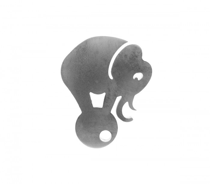 Porte-clés original éléphant en inox brossé