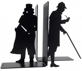 Pair of bookends Sherlock Holmes and Moriarty