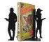 decorative bookend with a femme fatale and a detective