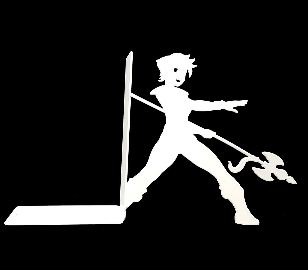 Manga style metal bookends to decorate teenage shelves