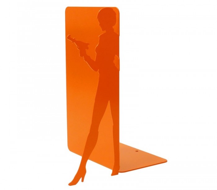large orange bookend to stall comics