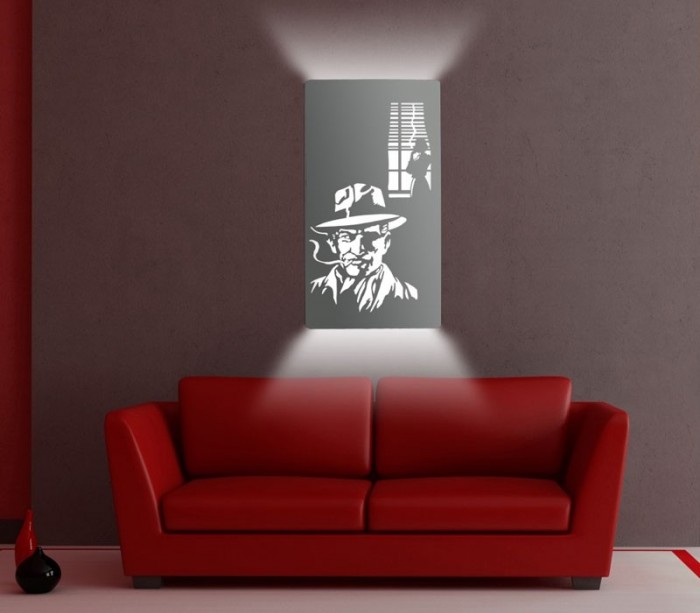 Decorative light wall lamp for lovers of thrillers and black films.