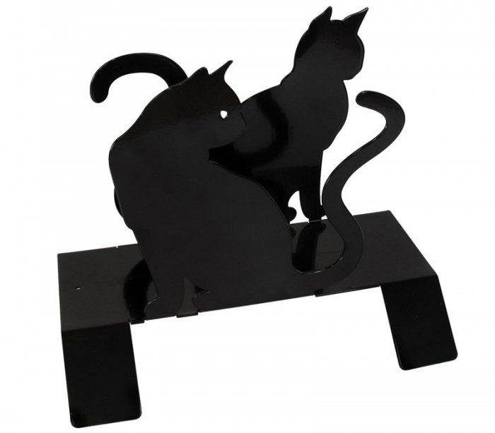 Porte-journaux contemporain noir "Les chats"